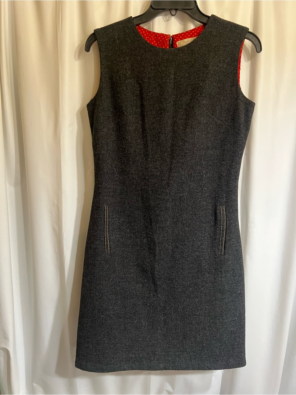 Classic Pendleton Woolen Mills Sleeveless Gray Sheath Dress 100% Wool Size 10